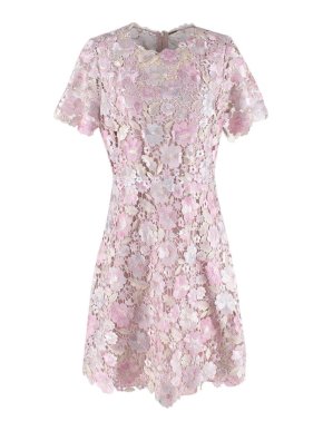 Elie Tahari Pink Guipure Lace Dress