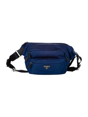 Prada Blue Nylon Tessuto Belt Bag