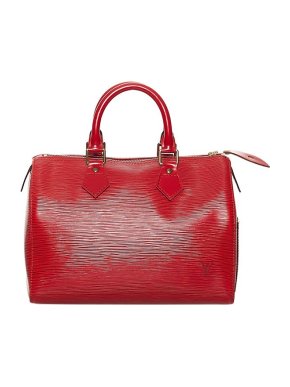 Louis Vuitton Red Epi Speedy 25 Boston Bag