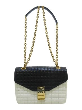 Celine Bicolour Leather Quilted C Flap Bag