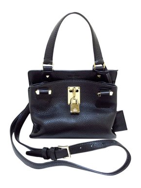 Valentino Garavani Black Leather Joylock Bag