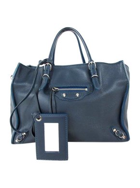 Balenciaga Blue Leather Papier A6 Tote Bag