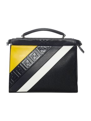 Fendi Black Leather Mania Peekaboo Bag