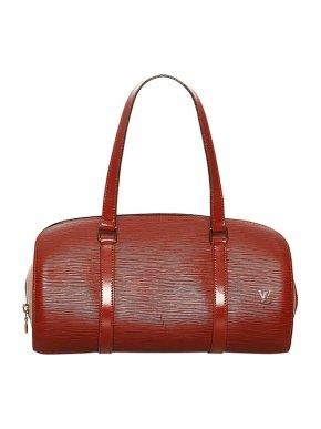 Louis Vuitton Cognac Epi Leather Soufflot Bag