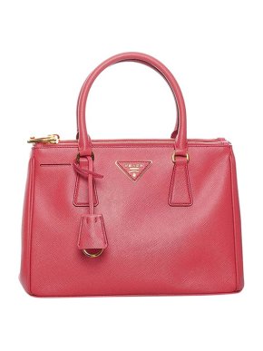 Prada Pink Saffiano Leather Double Zip Galleria Bag