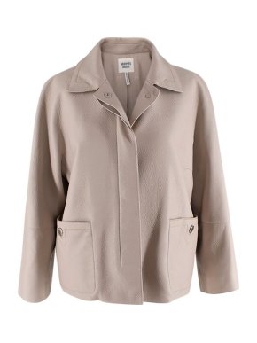 Hermes Light Beige Deerskin Leather Jacket