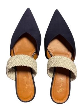 Malone Souliers Navy Suede & Braided Elastic Mules