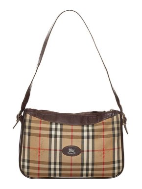 Burberry Vintage Haymarket Check Canvas Baguette