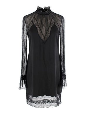 Jonathan Simkhai Black Lace & Satin Short Dress