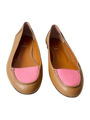 Fendi Pink & Tan Leather Loafers