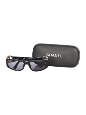 Chanel Black Acetate CC Logo Sunglasses