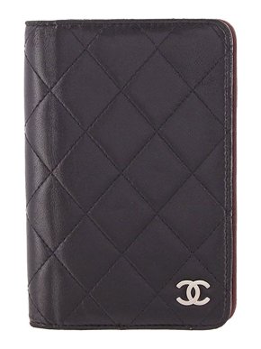 Chanel Black Leather Quilted Notebook Cover