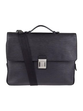 Louis Vuitton Black Epi Leather Vassili Briefcase Bag