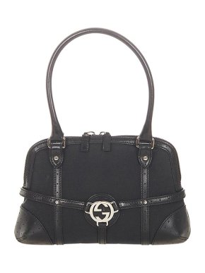 Gucci Black Canvas Reins Bag