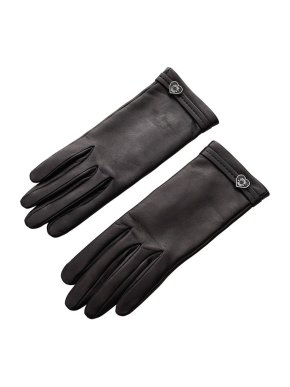 Hermes Black Leather Short Gloves