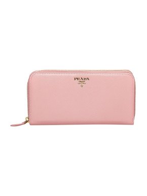 Prada Pink Saffiano Leather Long Wallet