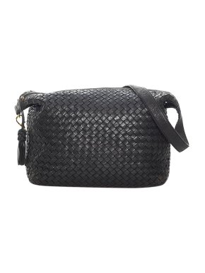 Bottega Veneta Black Intrecciato Leather Bag