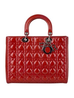 Red Patent Cannage Lady Dior Bag