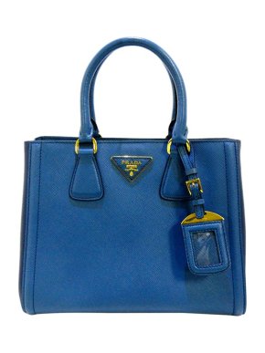 Prada Blue Saffiano Leather Tote Bag