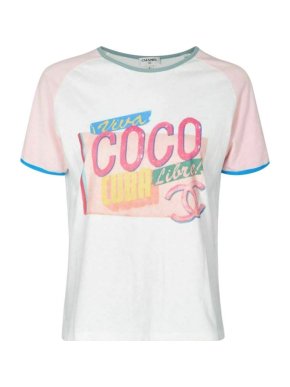 Chanel Coco Cuba White Cotton Logo T-Shirt