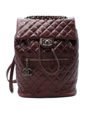 Chanel Burgandy Quilted Leather Back Pack