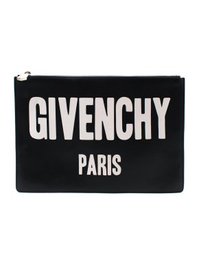 Givenchy Logo Printed Leather Clutch