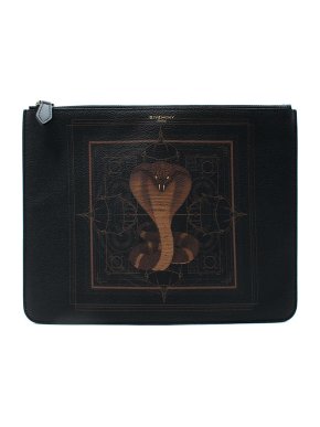 Givenchy Leather Snake Print Clutch Bag