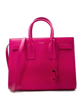 Saint Laurent Fuschia Pink Sac De Jour  Leather Handbag