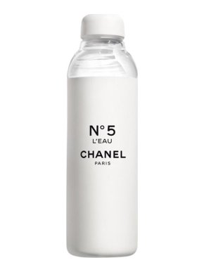 Chanel White & Clear Glass Factory Colletion Waterbottle
