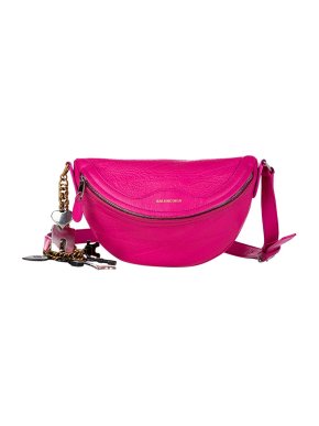 Balenciaga Hot-Pink Embossed Leather Souvenier Belt Bag