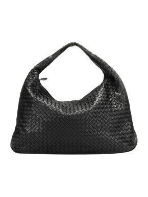 Bottega Veneta Black Intrecciato Leather Hobo Bag