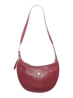 Vintage Burgundy Leather Must de Cartier Half Moon Bag