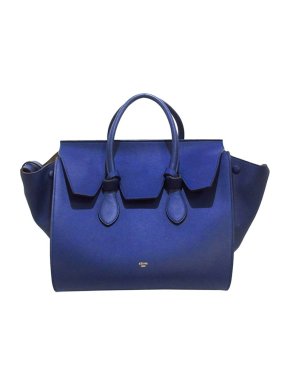 Celine Cobalt Blue Leather Tie Tote Bag
