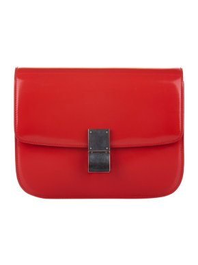 Celine Red Leather Box Bag