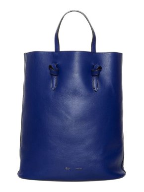 Celine Cobalt Blue Leather Tie Tote Bag