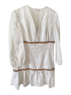Sandro White Linen Short Dress