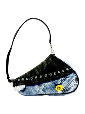 Dior Vintage Printed Denim Mini Saddle Bag
