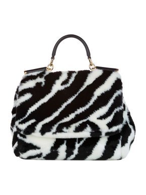 Dolce & Gabbana Zebra Print Faux-Fur Sicily Bag