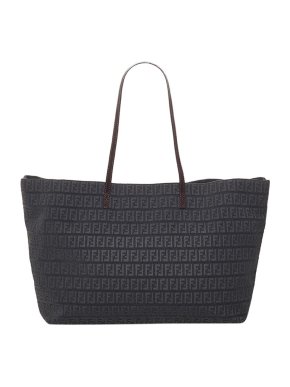 Fendi Vintage Black Zucchino Canvas Tote Bag