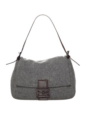 Fendi Vintage Grey Wool Mamma Forever Bag