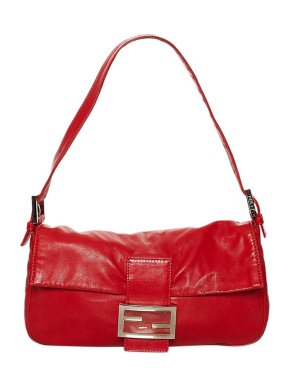 Fendi Vintage Red Leather Mamma Forever Bag