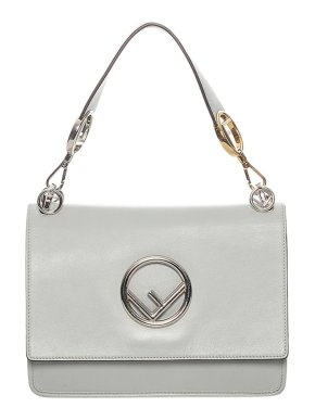 Fendi Pale Grey Leather Kan I Bag
