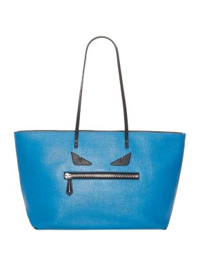 Fendi Blue Leather Monster Tote Bag