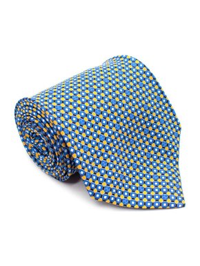 Chanel Vintage Blue, Yellow & White Silk Tie