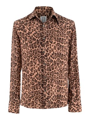 73 London Leopard Print Silk Crepe Shirt