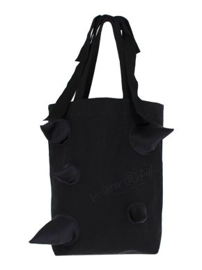 Viktor&Rolf Black 3-D Spike Embellished Canvas Tote Bag