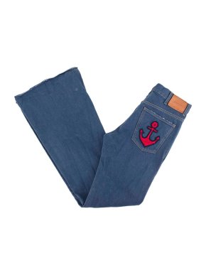 Gucci Mid-Wash Denim Anchor Patch Flared Jeans