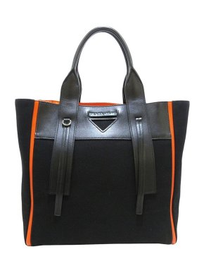 Prada Black Canvas Ouverture Tote Bag