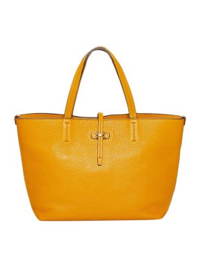 Salvatore Ferragamo Yellow Leather Bice Tote Bag