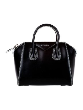 Givenchy Black Leather Topstitched Antigona Bag